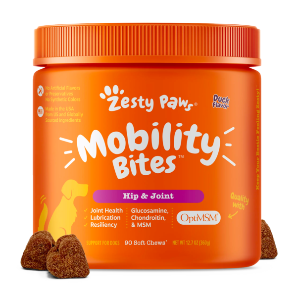 Hip & Joint Mobility Bites Soft Chews for Dogs, With Glucosamine + Chondroitin & MSM, Functional Dog Supplement