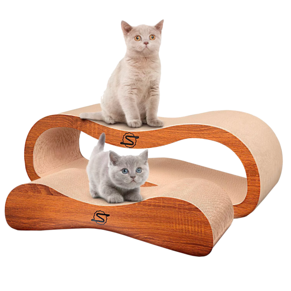 ScratchMe 2 in 1 Cat Scratcher Cardboard Lounge Bed Scratching Post with Catnip, 1-Pack