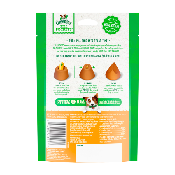 GREENIES PILL POCKETS for Dogs Capsule Size Natural Soft Dog Treats, Chicken Flavor, 7.9 oz. Pack - Image 2